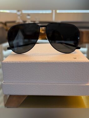 Saint Laurent Black Aviator Sunglasses